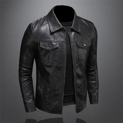 Men's Classic Biker Style Jacket Urban Fashion Outerwear