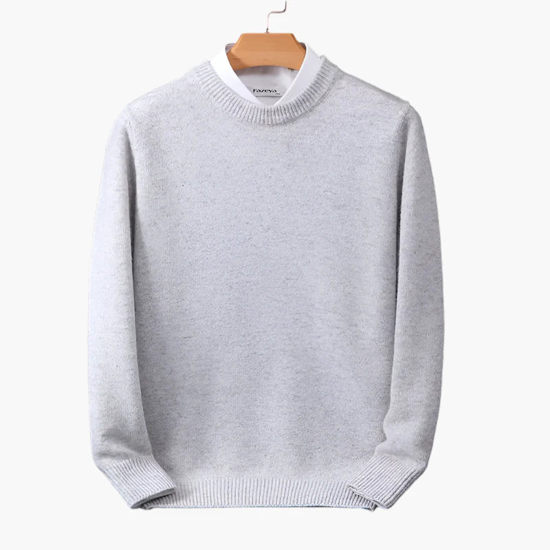 Men's Classic Business Pullover with Faux Shirt Collar – Elegant Sweater for Office & Casual