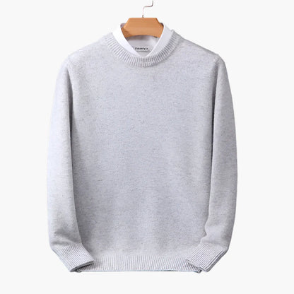 Men's Classic Business Pullover with Faux Shirt Collar – Elegant Sweater for Office & Casual