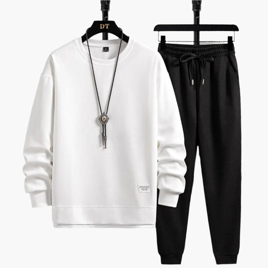 Men's Modern Jogger Set Relaxed Fit Sweatshirt and Pants Loungewear Outfit