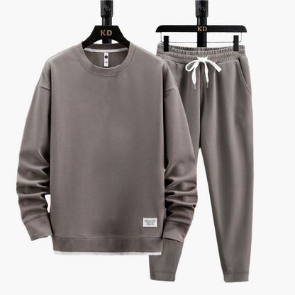 Men's Modern Jogger Set Relaxed Fit Sweatshirt and Pants Loungewear Outfit