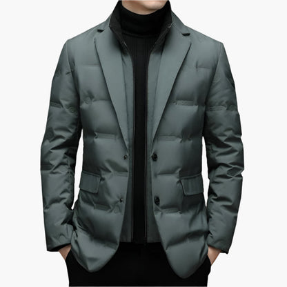 Men's Quilted Blazer Jacket – Elegant Urban Style for Business and Casual Wear