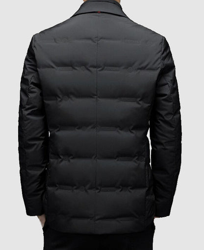 Men's Quilted Blazer Jacket – Elegant Urban Style for Business and Casual Wear