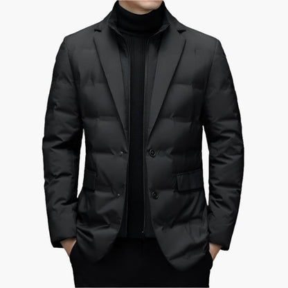 Men's Quilted Blazer Jacket – Elegant Urban Style for Business and Casual Wear