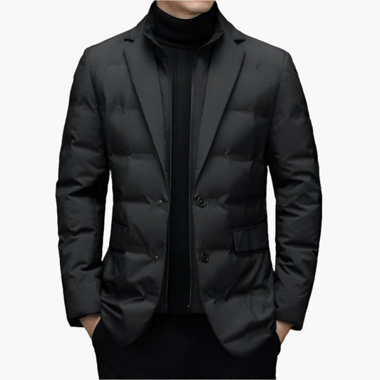 Men's Quilted Blazer Jacket – Elegant Urban Style for Business and Casual Wear