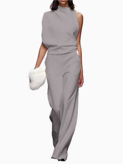 Women's Elegant Wide-Leg Jumpsuit Sleeveless Office & Event Style