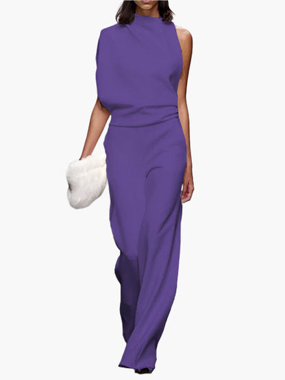Women's Elegant Wide-Leg Jumpsuit Sleeveless Office & Event Style