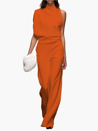 Women's Elegant Wide-Leg Jumpsuit Sleeveless Office & Event Style