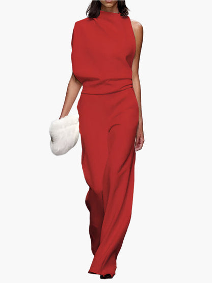 Women's Elegant Wide-Leg Jumpsuit Sleeveless Office & Event Style