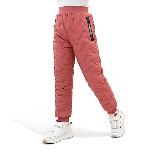 Kids' Outdoor Winter Quilted Thermal Pants – Stylish Padded Snow Joggers for Boys and Girls