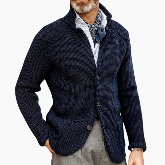 Men's Classic Button-Up Knit Cardigan – Timeless Business & Casual Style