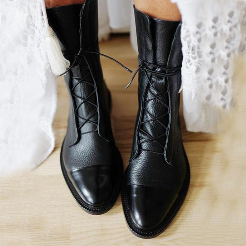 Women's Classic Lace-Up City Boots – Timeless Everyday & Office Style