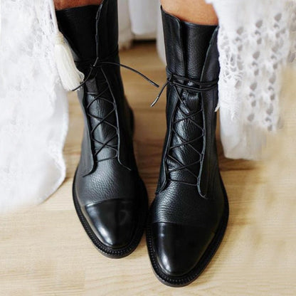 Women's Classic Lace-Up City Boots – Timeless Everyday & Office Style