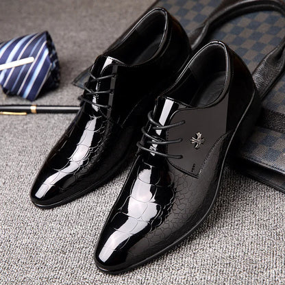 Men's Classic Formal Oxford Dress Shoes – Elegant Pointed Toe, Business & Wedding Style
