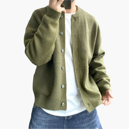 Men's Casual Button-Front Cardigan Relaxed Fit Everyday Wear