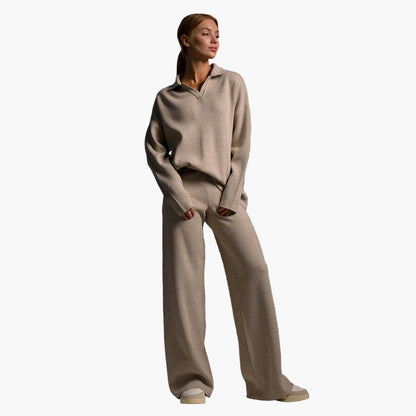 Women's Relaxed Loungewear Set – Oversized Pullover & Wide-Leg Pants for Comfort and Casual Style