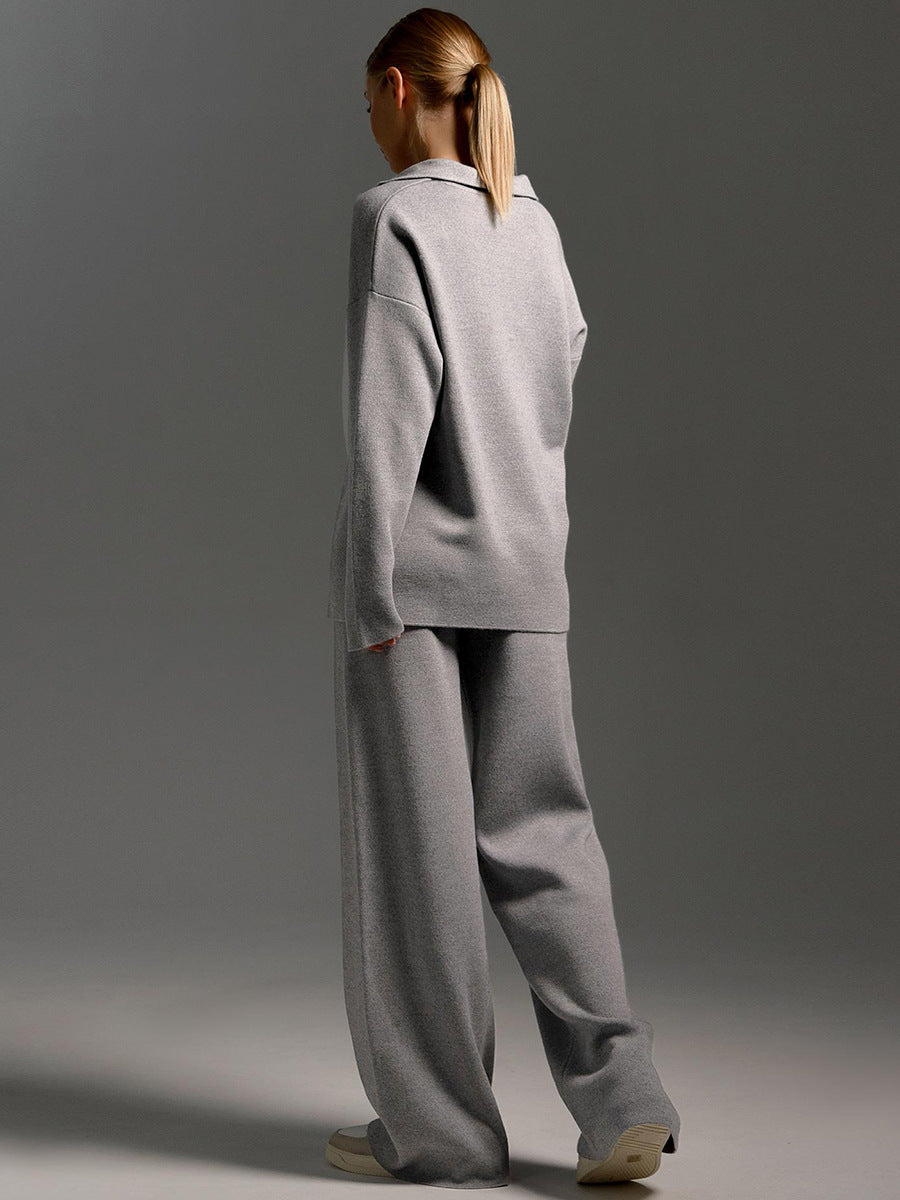 Women's Relaxed Loungewear Set – Oversized Pullover & Wide-Leg Pants for Comfort and Casual Style