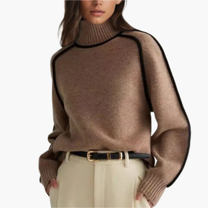 Women's Modern Chic Turtleneck Sweater – Elegant Loose Fit Pullover for Fall and Winter