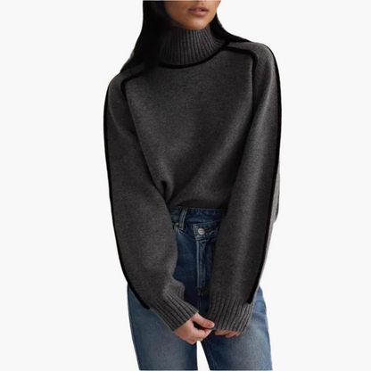 Women's Modern Chic Turtleneck Sweater – Elegant Loose Fit Pullover for Fall and Winter
