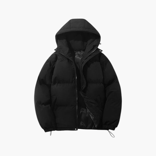 Men's Hooded Puffer Winter Jacket Classic Quilted Warm Outdoor Style