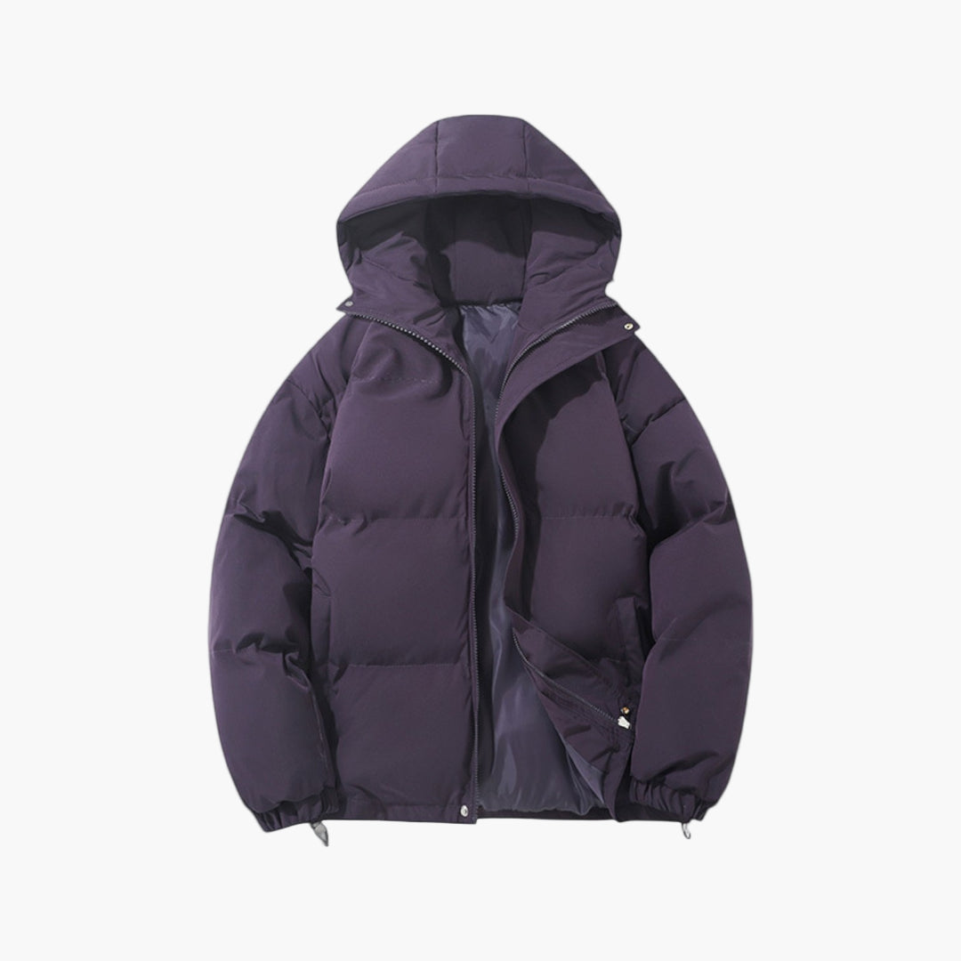 Men's Hooded Puffer Winter Jacket Classic Quilted Warm Outdoor Style
