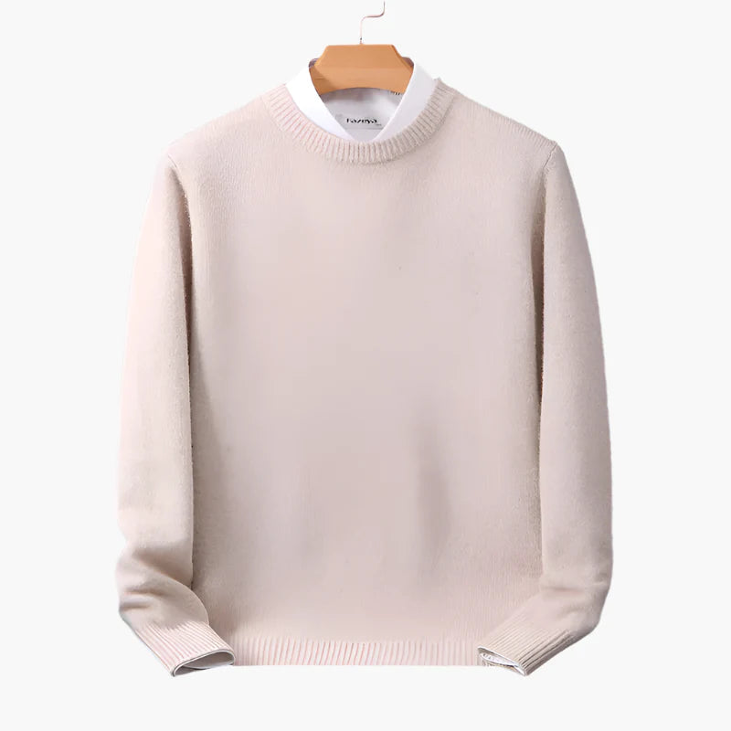 Men's Classic Business Pullover with Faux Shirt Collar – Elegant Sweater for Office & Casual