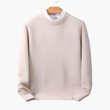 Men's Classic Business Pullover with Faux Shirt Collar – Elegant Sweater for Office & Casual