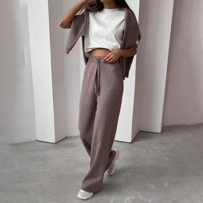 Women's Lounge Set with Turtleneck Pullover - Cozy Relaxed Fit Loungewear