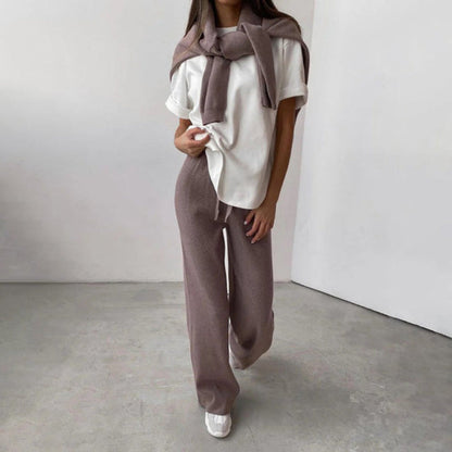 Women's Lounge Set with Turtleneck Pullover - Cozy Relaxed Fit Loungewear
