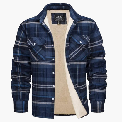 Men's Casual Plaid Shirt Jacket with Warm Fleece Lining for Everyday and Outdoor Wear