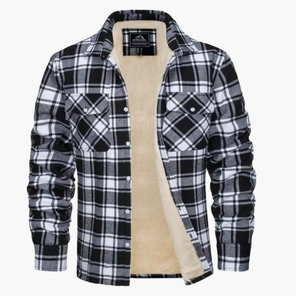 Men's Casual Plaid Shirt Jacket with Warm Fleece Lining for Everyday and Outdoor Wear