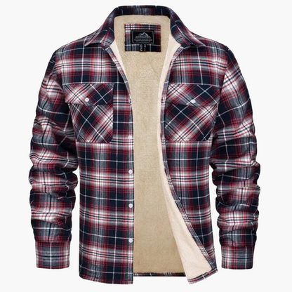 Men's Casual Plaid Shirt Jacket with Warm Fleece Lining for Everyday and Outdoor Wear