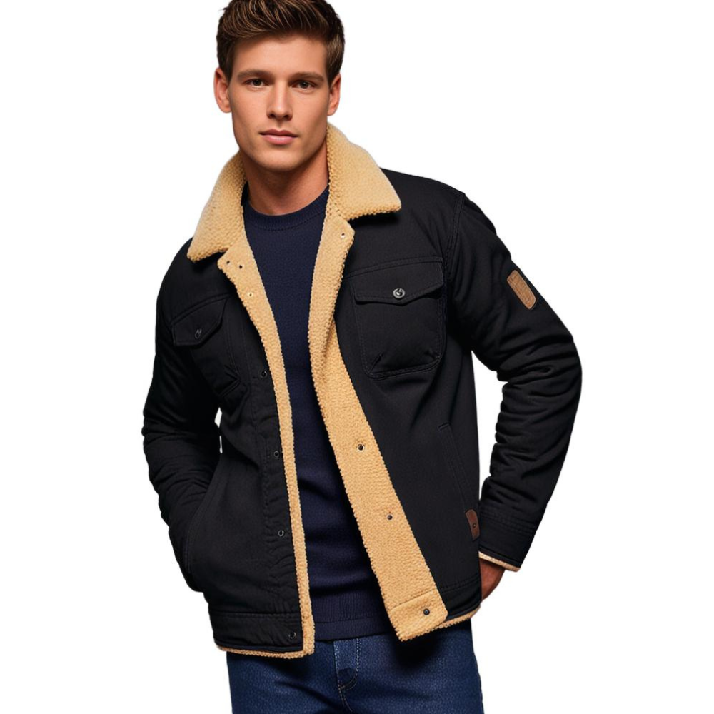 Men's Vintage Winter Bomber Jacket with Sherpa Lining – Classic Style for Cold Weather