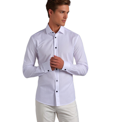 Men's Classic Slim Fit Stretch Dress Shirt – Business & Casual Style