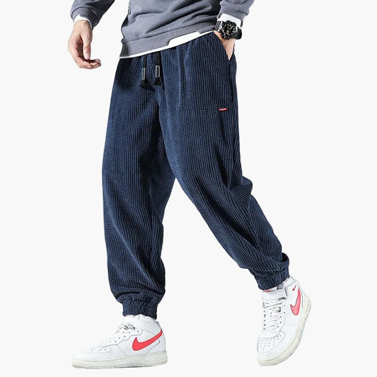 Men's Relaxed Fit Corduroy Jogger Sweatpants for Casual and Streetwear