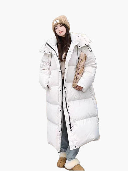 Women's Long Puffer Jacket Hooded Winter Parka for Outdoor and Everyday Wear