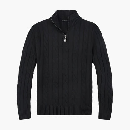 Men's Classic Cable Knit Quarter Zip Sweater – Old Money Style