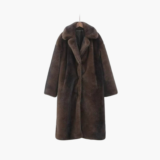 Women's Winter Trench Coat Faux Fur Elegant Oversized Outerwear