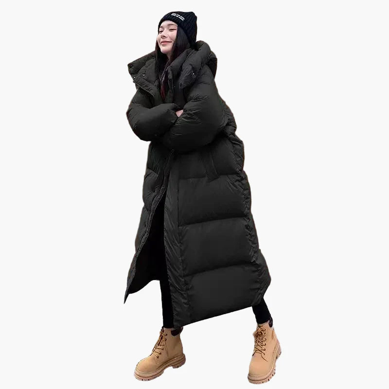 Women's Long Puffer Jacket Hooded Winter Parka for Outdoor and Everyday Wear