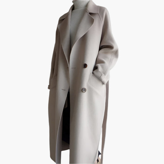 Women's Elegant Long Classic Winter Overcoat - Versatile Stylish Outerwear for Everyday, Office, and Special Occasions