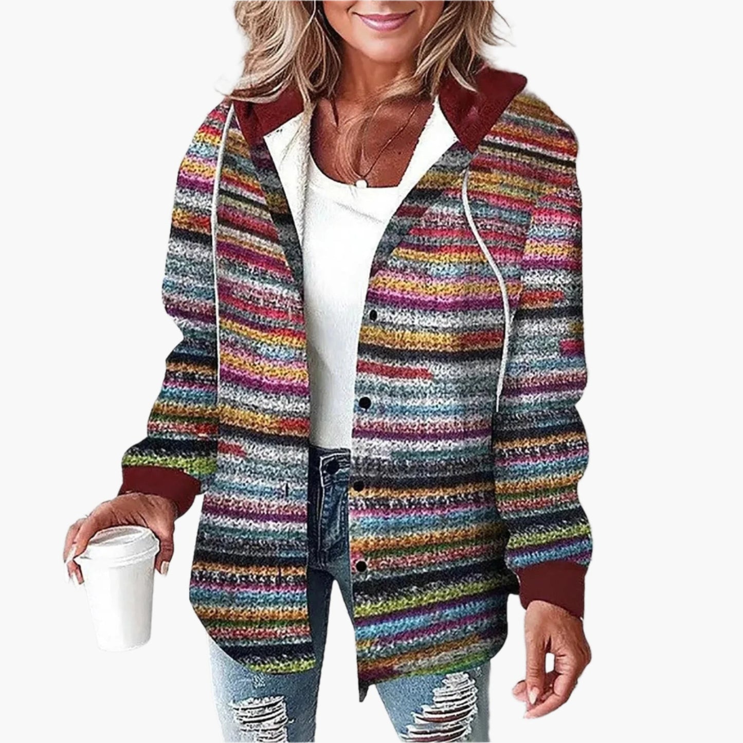 Women's Plaid Hooded Casual Button-Up Jacket - Trendy Layered Street Style