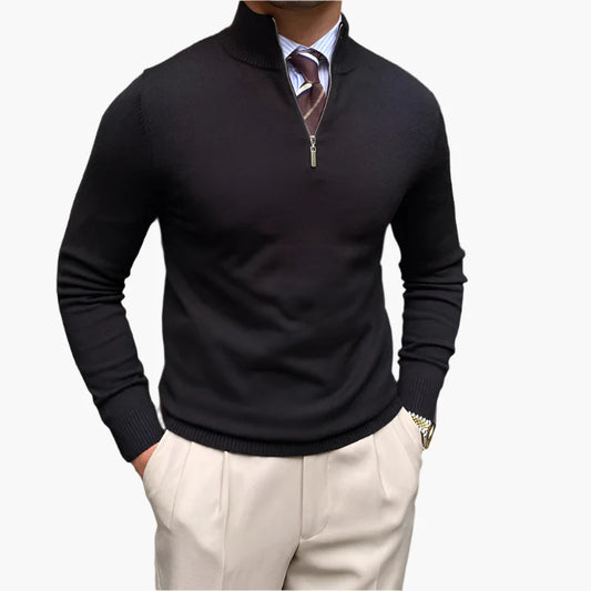 Men's Smart Half-Zip Pullover Sweater – Modern Business & Casual Style
