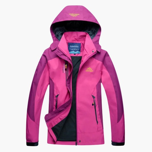Women's Outdoor Performance Jacket with Hood – Waterproof Windbreaker for Hiking and Camping