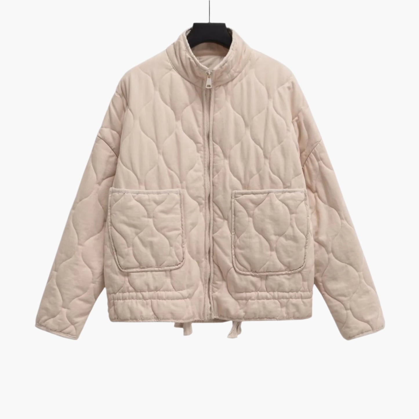 Women's Quilted Oversized Winter Jacket - Trendy Padded Casual Outerwear for 2024