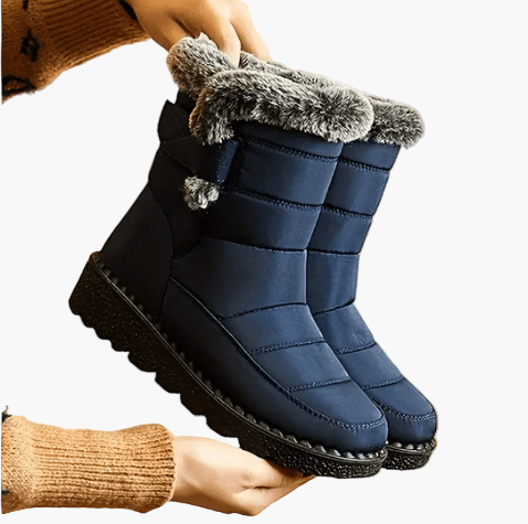 Women's Winter Boots Fashion Ankle Snow Boots with Faux Fur Collar for Cold Weather