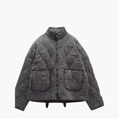 Women's Quilted Oversized Winter Jacket - Trendy Padded Casual Outerwear for 2024