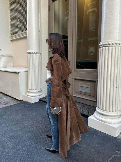 Women's Classic Longline Trenchcoat with Belt – Timeless Elegant Style for Everyday and Special Occasions