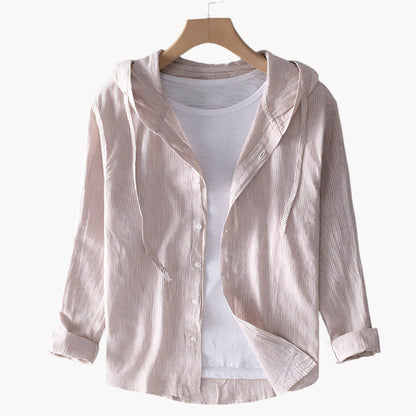 Women's Lightweight Hooded Shirt – Casual Button-Up Blouse for Everyday Style