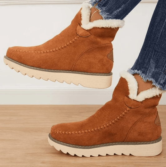 Women's Cozy Winter Snow Boots with Faux Fur Lining – Fashionable Warm Walking Shoes
