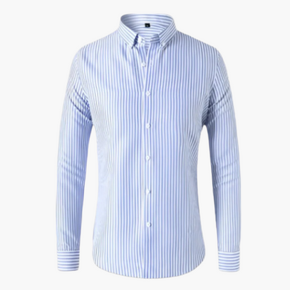 Men's Business Casual Striped Long Sleeve Shirt – Modern Office & Versatile Style